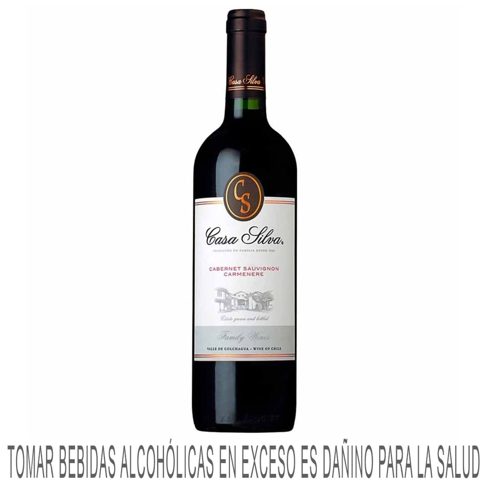 Vino Tinto CASA SILVA Cabernet Sauvignon Carmenere Botella 750ml