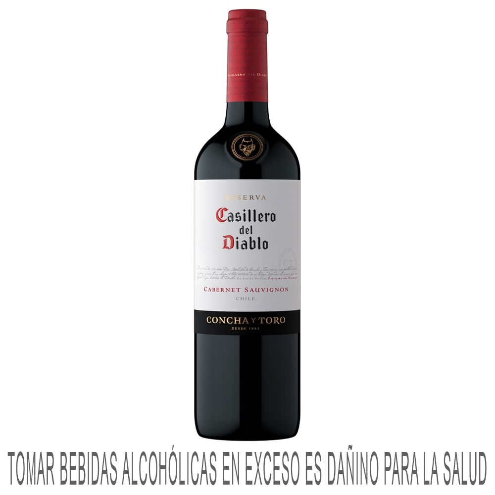 Vino Tinto CASILLERO DEL DIABLO Cabernet Sauvignon Reserva Botella 750ml