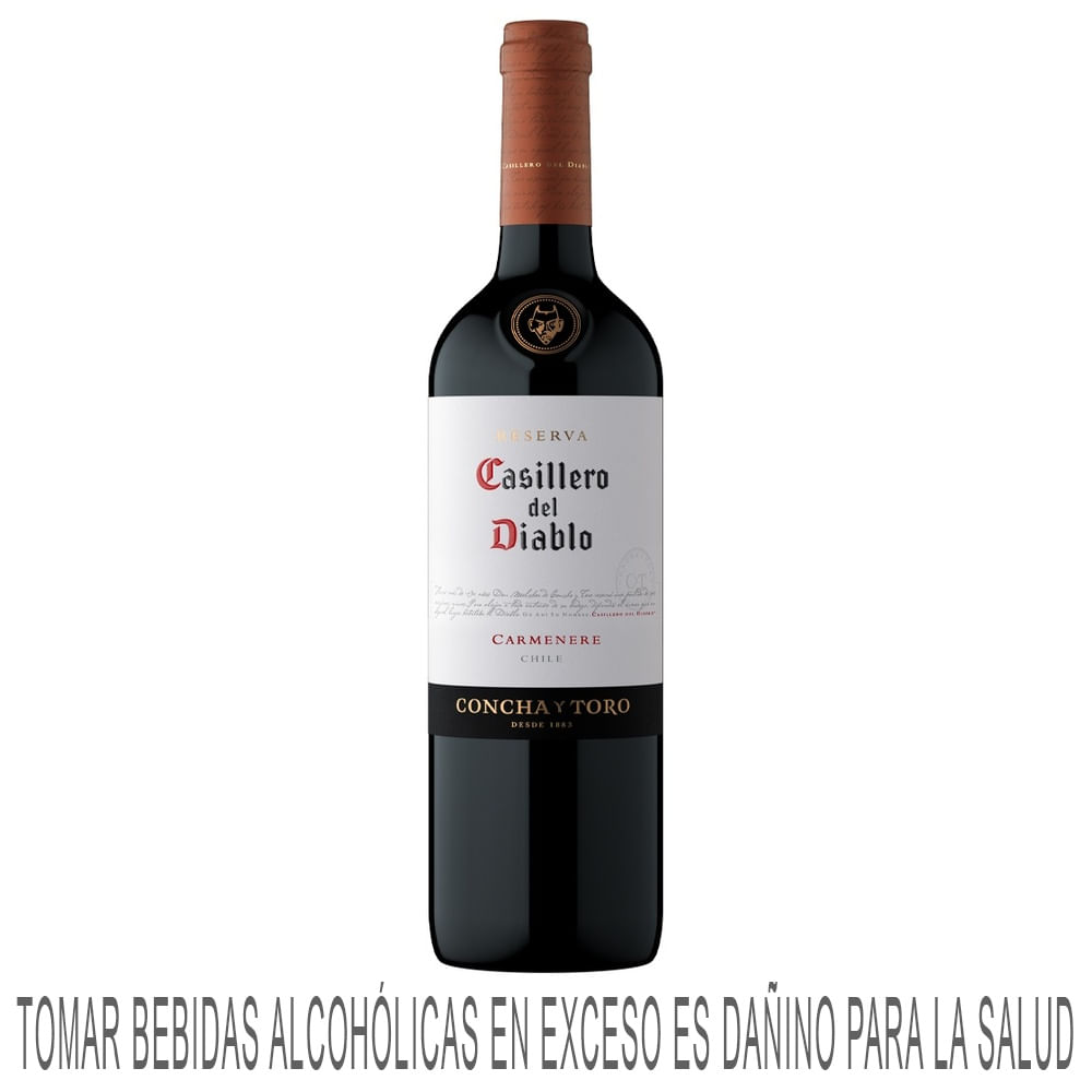 Vino Tinto CASILLERO DEL DIABLO Carmenere Reserva Botella 750ml