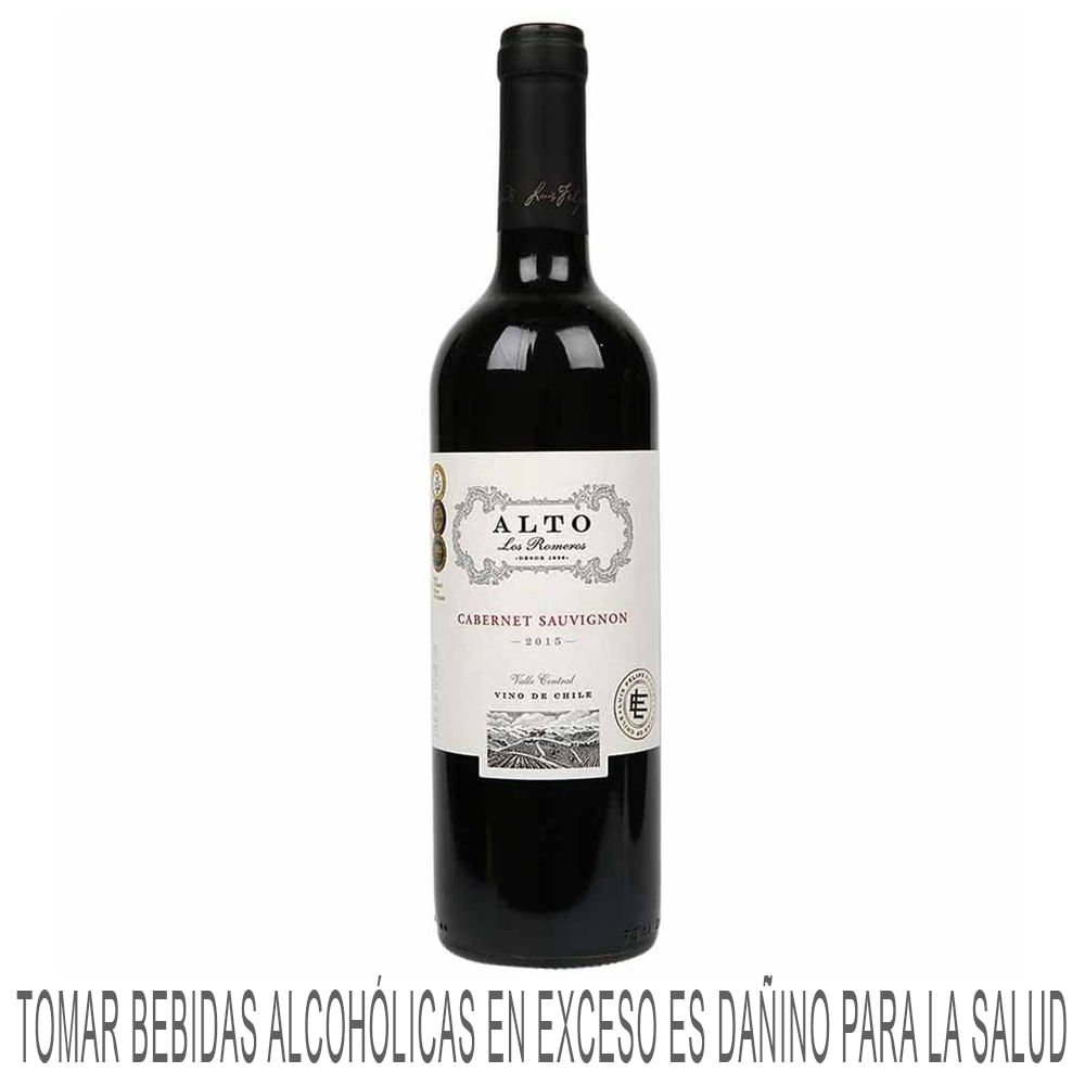 Vino Tinto ALTO LOS ROMEROS Cabernet Sauvignon Clasic Botella 750ml
