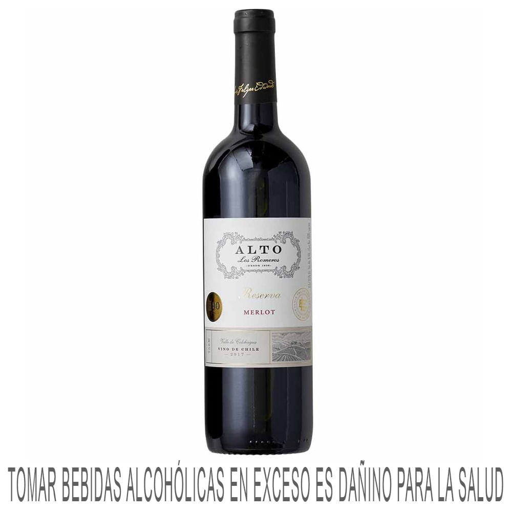 Vino Tinto ALTOS LOS ROMEROS Merlot Botella 750ml