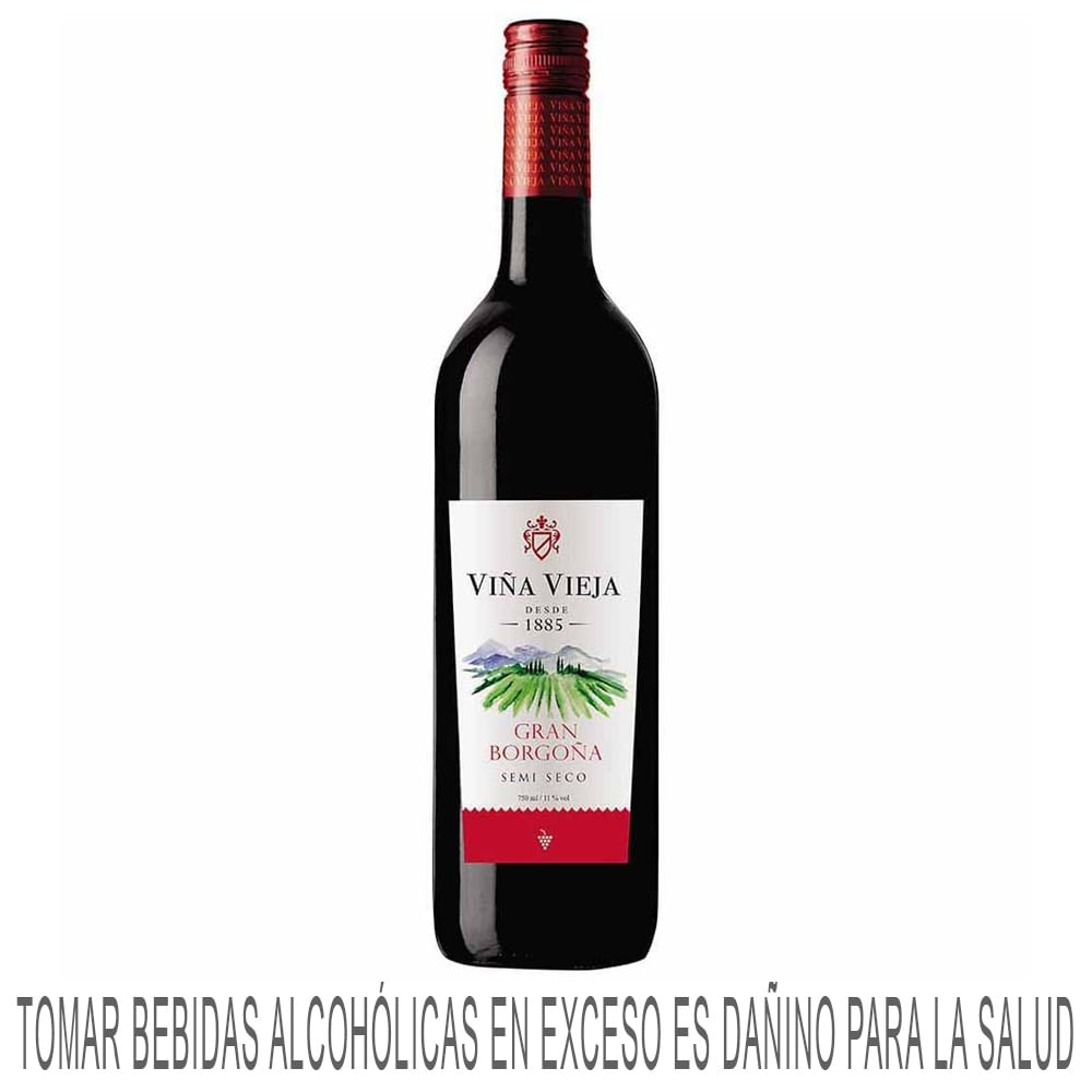 Vino Tinto VIÑA VIEJA Gran Borgoña Semi Seco Botella 750ml