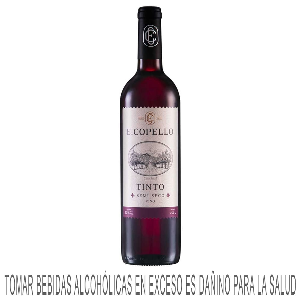 Vino Tinto E. COPELLO Tinto Semi Seco Botella 750ml