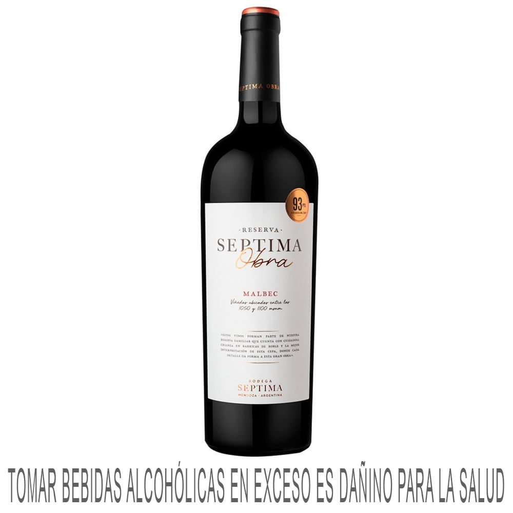 Vino Tinto SEPTIMA OBRA Malbec Botella 750ml