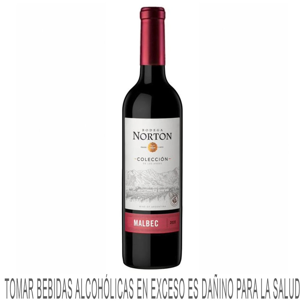 Vino Tinto NORTON Colección Varietales Malbec Botella 750ml