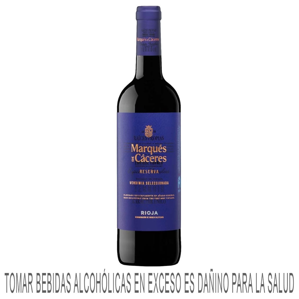 Vino Tinto MARQUÉS DE CÁCERES Rioja Reserva Botella 750ml