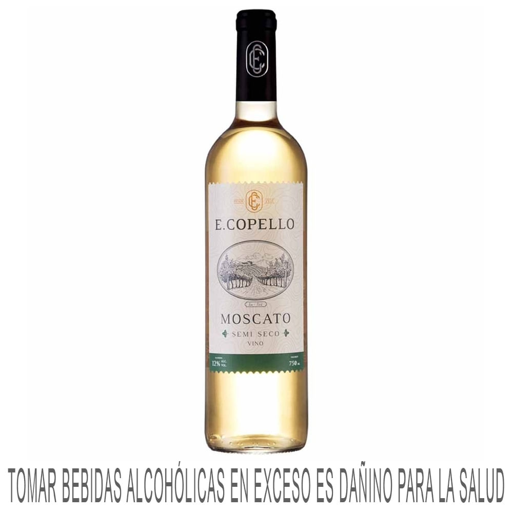 Vino Blanco E. COPELLO Moscato Semi Seco Botella 750ml