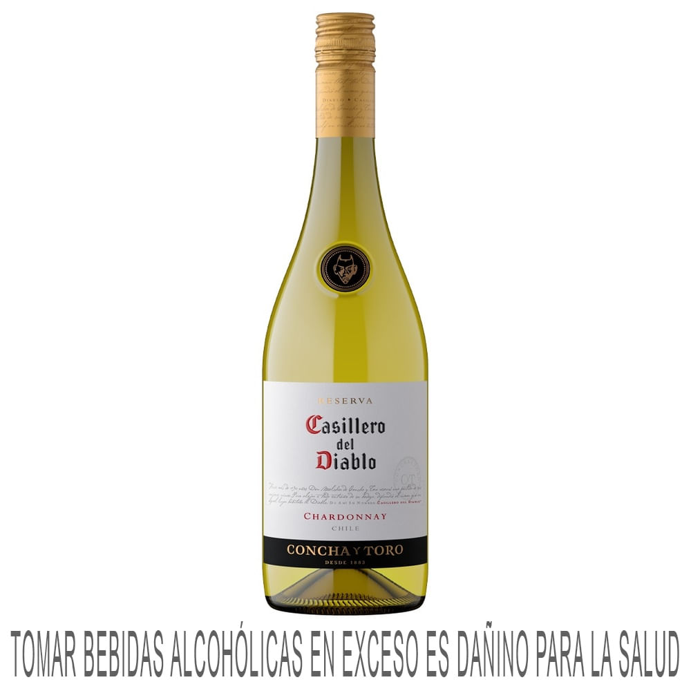 Vino Blanco CASILLERO DEL DIABLO Chardonnay Reserva Botella 750ml
