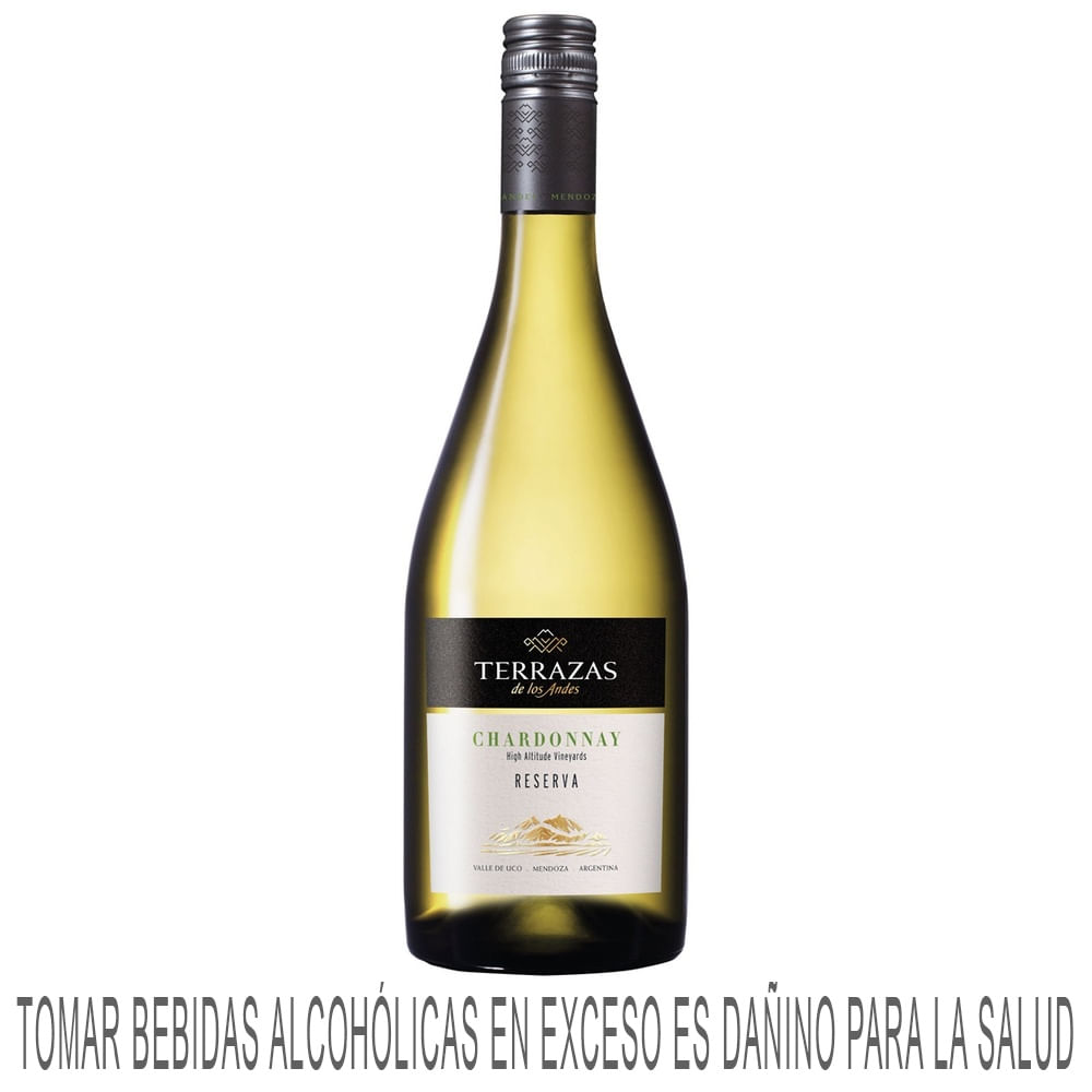 Vino Blanco TERRAZAS DE LOS ANDESReserva Chardonnay Botella 750ml