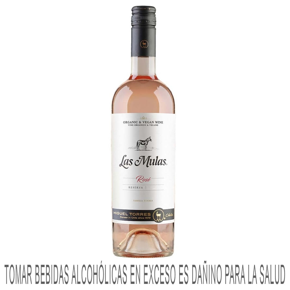 Vino Rosé LAS MULAS Cabernet Sauvignon Rosé Botella 750ml