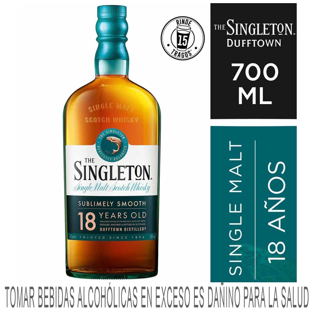 Whisky SINGLETON Single Malt 18 Años Botella 700ml