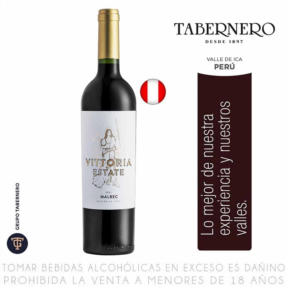 Vino Tinto TABERNERO Vittoria Malbec Botella 750ml