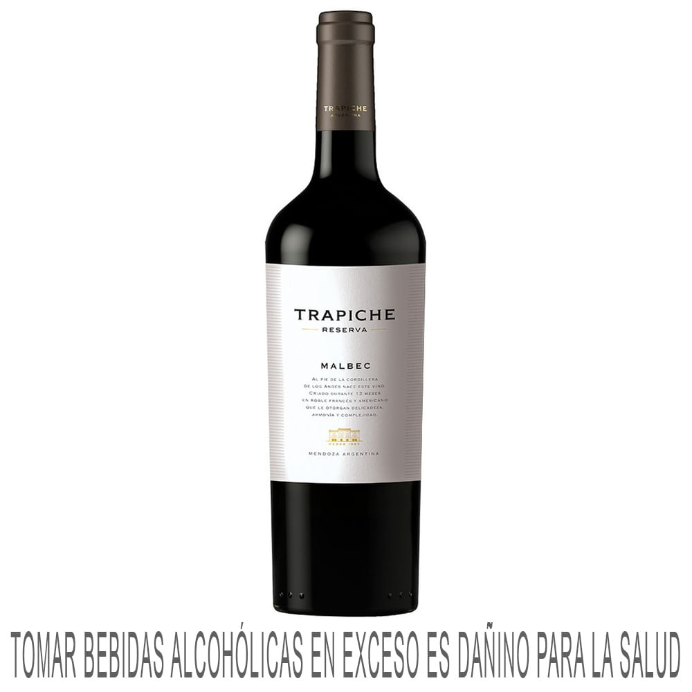 Vino Tinto TRAPICHE Reserva Malbec Botella 750ml