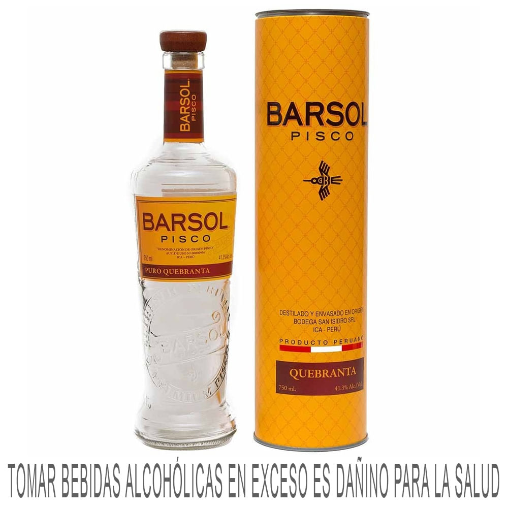 Pisco BARSOL Quebranta Botella 750ml