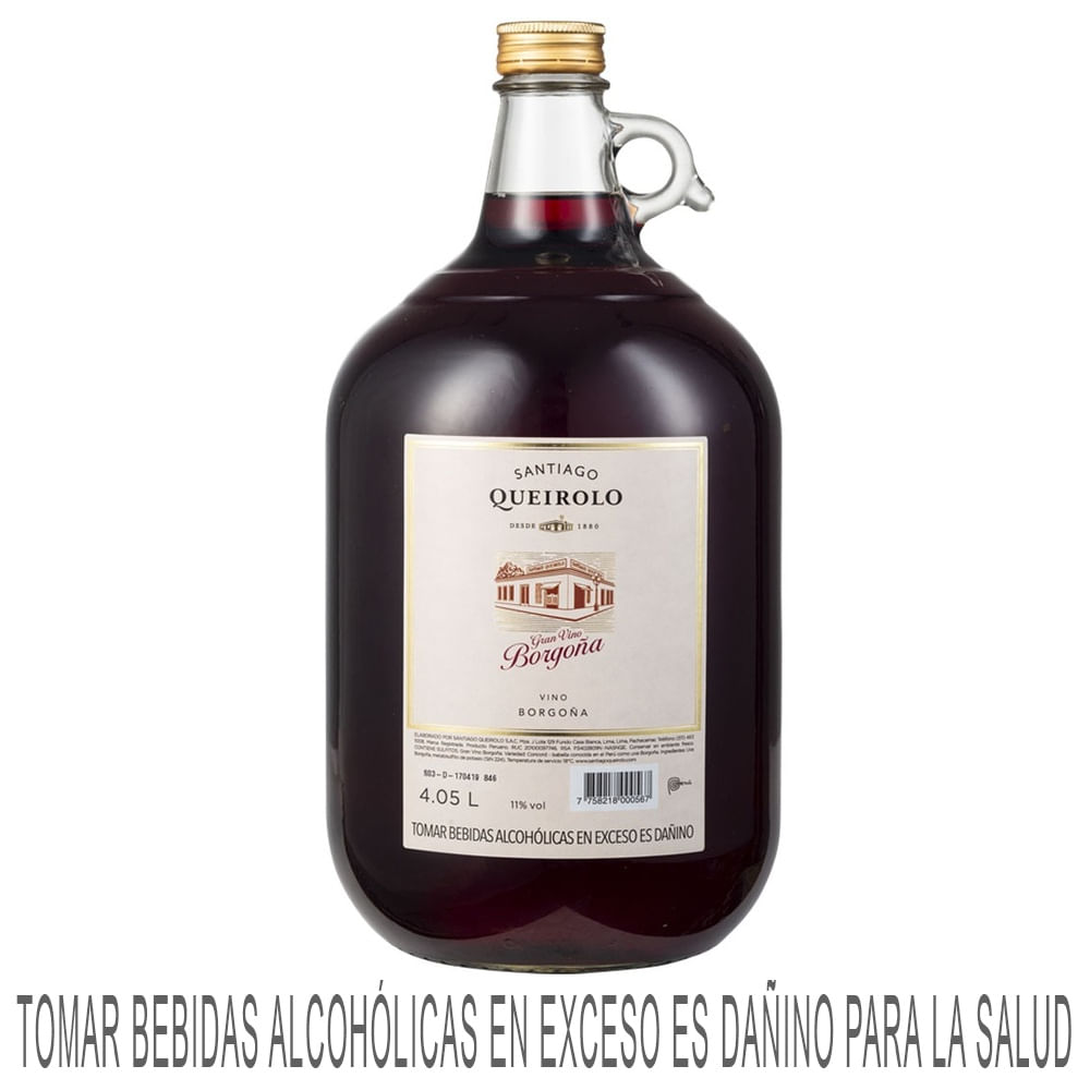 Vino Borgoña SANTIAGO QUEIROLO Botella 4.05L
