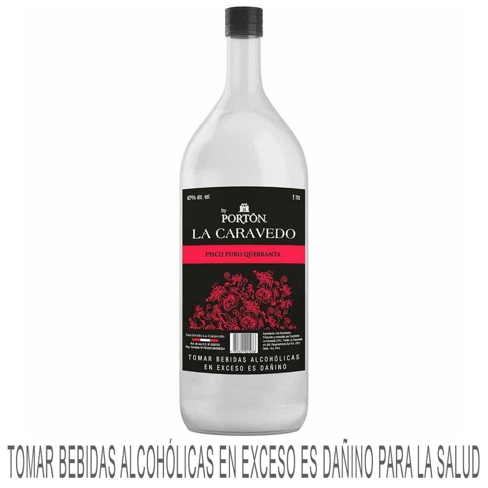 Pisco LA CARAVEDO Quebranta Botella 2L