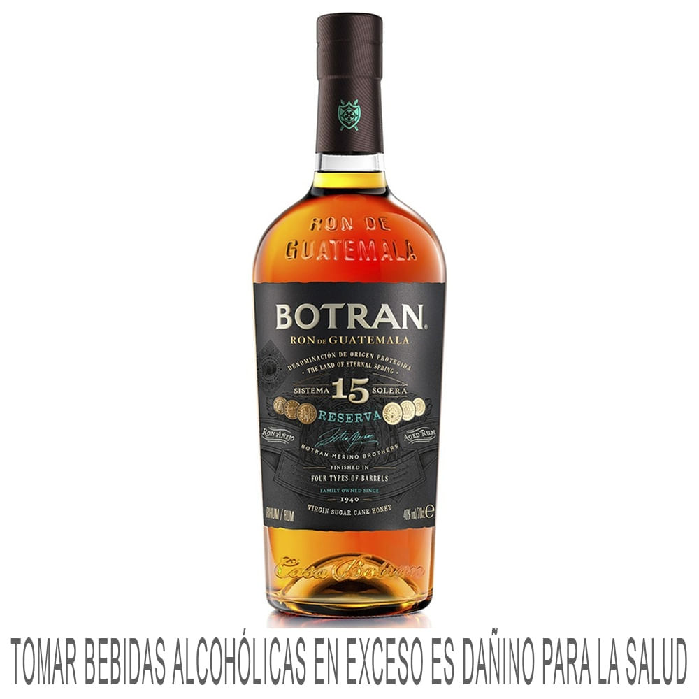 Ron BOTRAN Añejo 15 Solera Botella 750ml