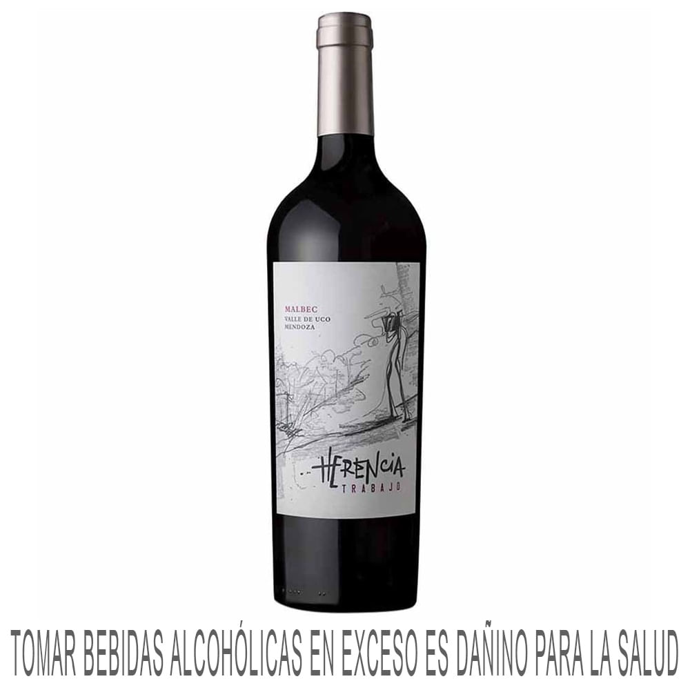 Vino Tinto HERENCIA Trabajo Malbec Botella 750ml