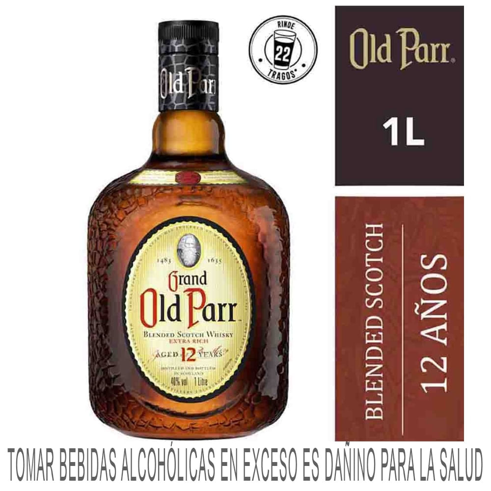 Whisky OLD PARR 12 años Botella 1L
