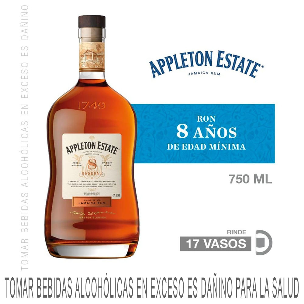 Ron APPLETON Estate Reserve Blend 8 Años Botella 750ml