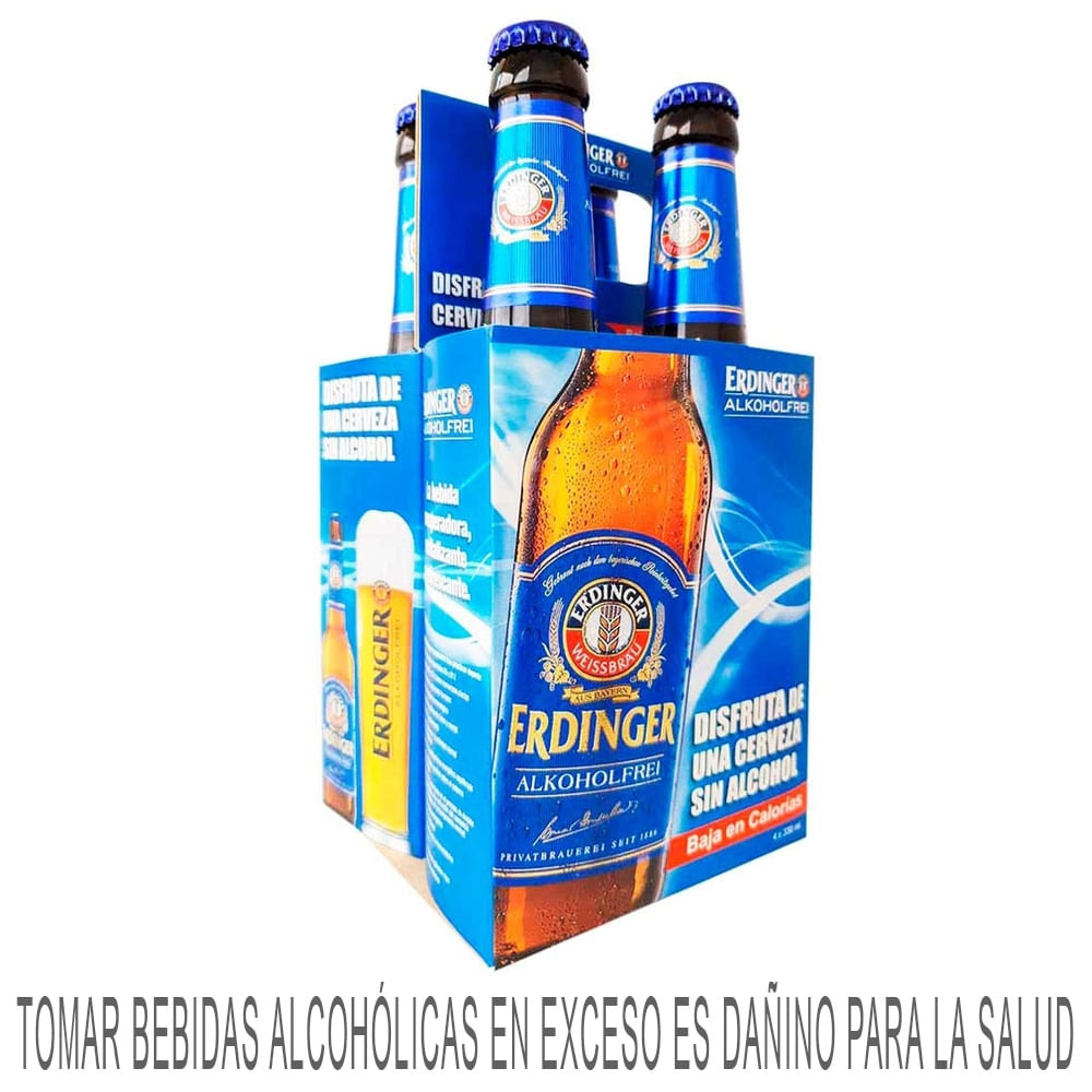 Cerveza ERDINGER sin Alcohol Botella 33ml Paquete 4un