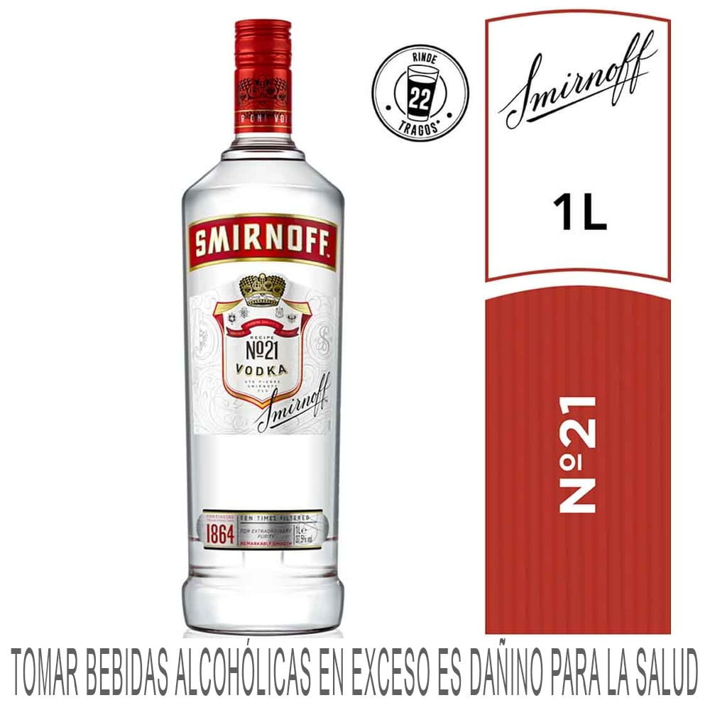 Vodka SMIRNOFF Red Botella 1L