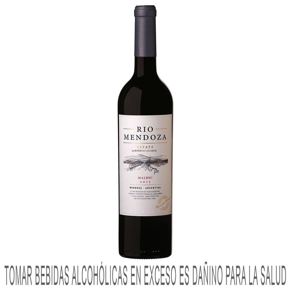 Vino Tinto RÍO MENDOZA Estate Malbec Botella 750ml
