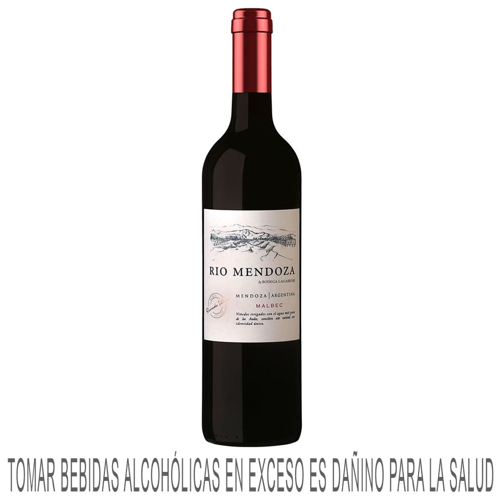 Vino Tinto Malbec RÍO MENDOZA Malbec Botella 750ml