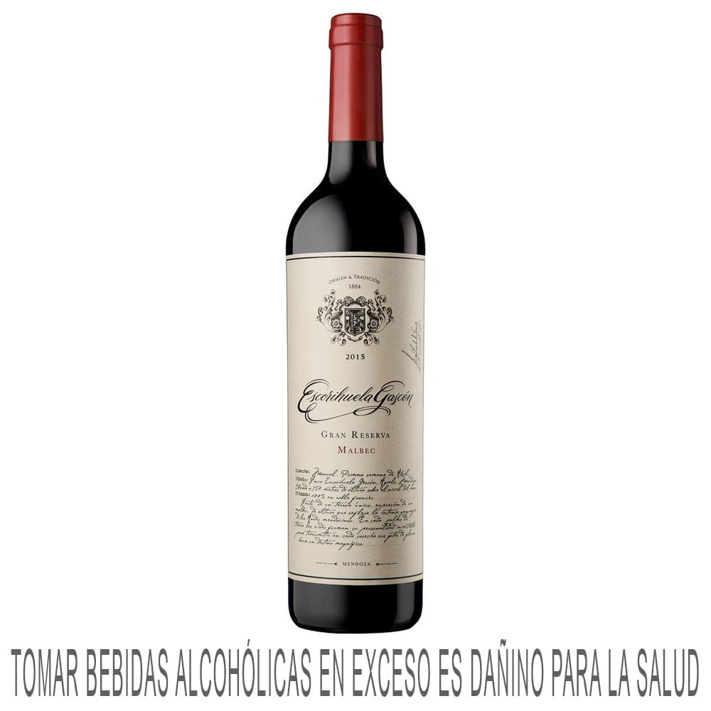 Vino Tinto ESCORIHUELA GASCÓN Gran Reserva Malbec Botella 750ml