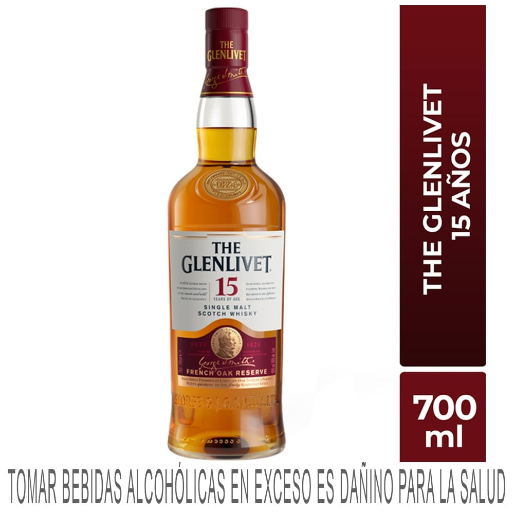 Whisky THE GLENLIVET 15 Años Botella 700ml