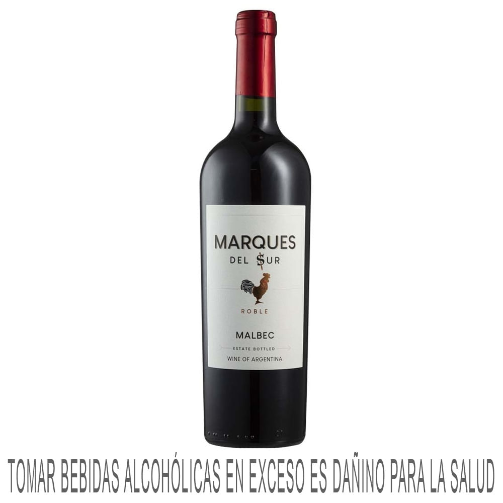 Vino Tinto MARQUES DEL SUR Roberto Malbec Botella 750ml