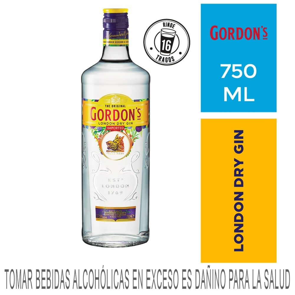 Gin GORDONS London Dry Botella 750ml