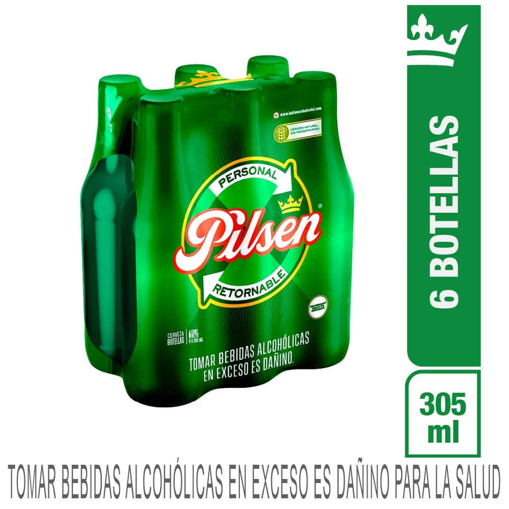 Cerveza PILSEN Callao Botella 305ml Paquete 6un