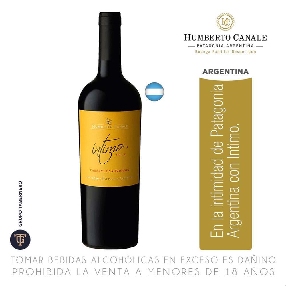 Vino Tinto HUMBERTO CANALE Íntimo Cabernet Sauvignon Botella 750ml