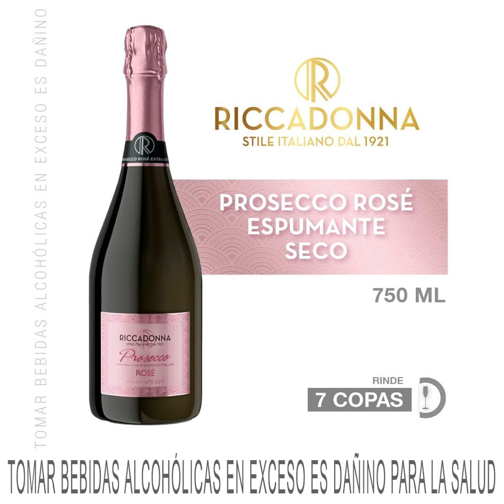 Espumate Prosecco RICCADONNA Rosé Botella 750ml