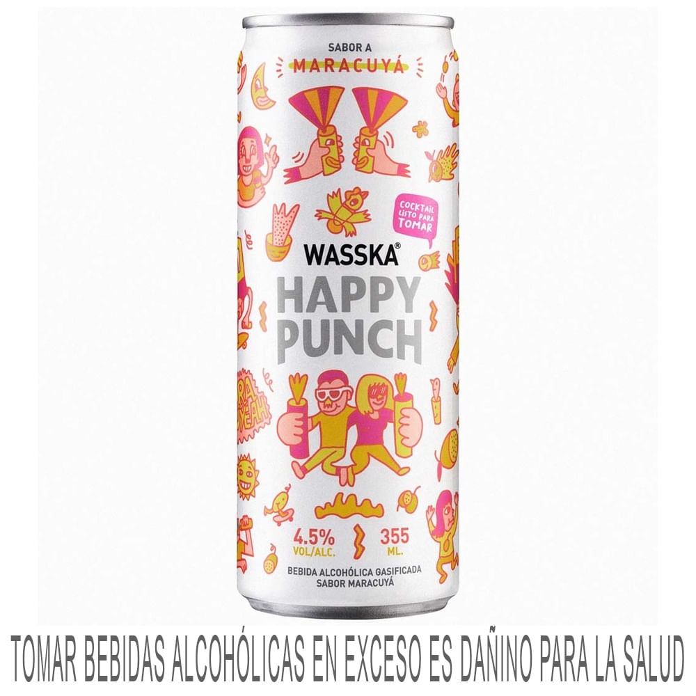 Ready To Drink (RTD) WASSKA HAPPY Maracuyá Punch Lata 355ml