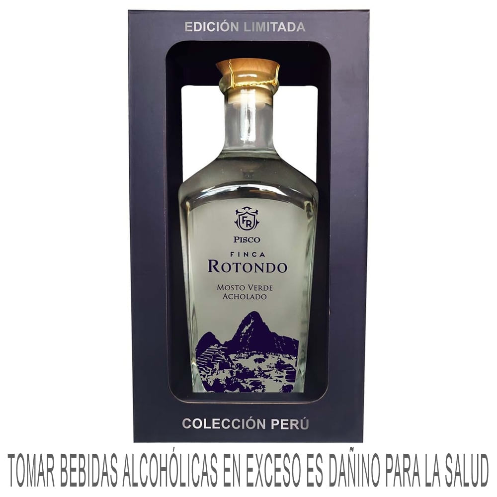 Pisco FINCA ROTONDO Mosto Verde Acholado Edición Machu Picchu Botella 750ml