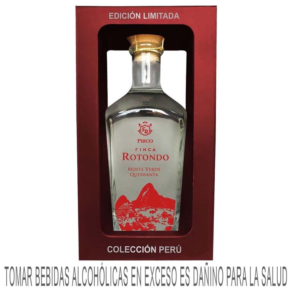 Pisco FINCA ROTONDO Mosto Verde Quebranta Edición Machu Picchu Botella 750ml