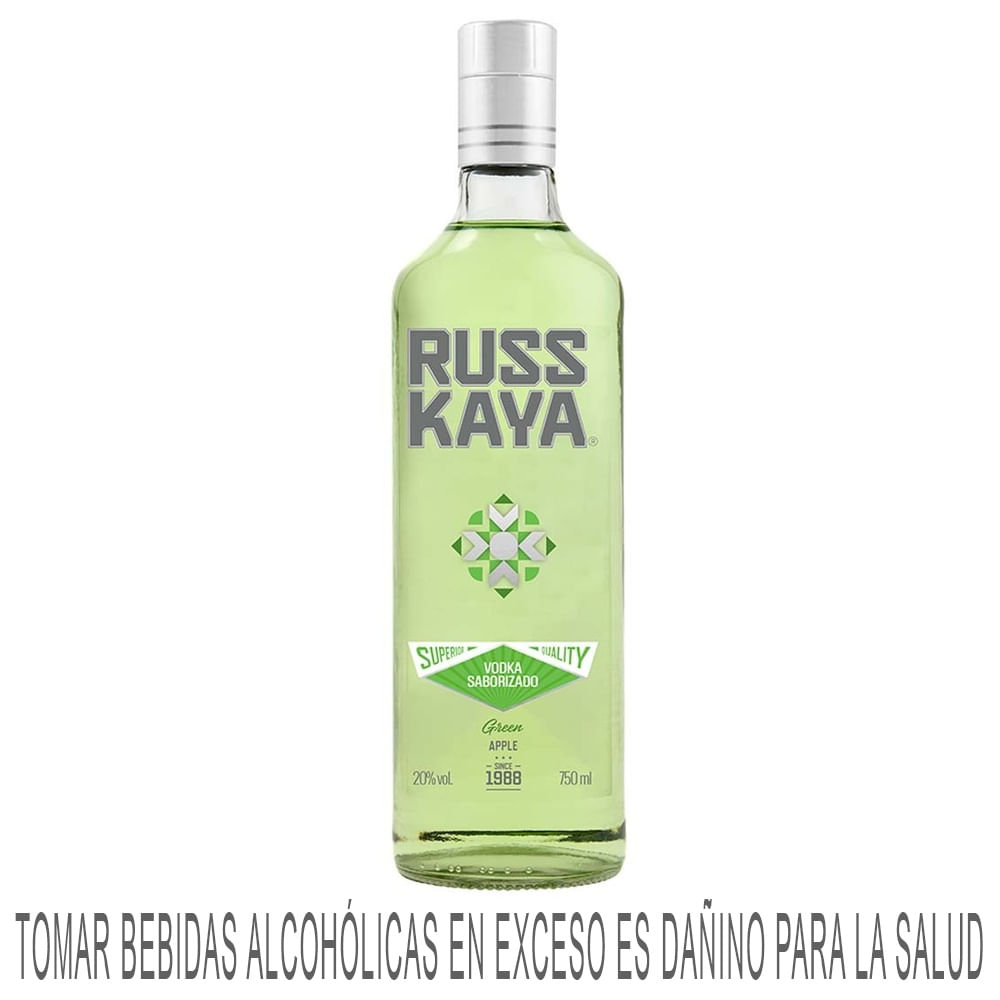 Vodka RUSSKAYA Green Apple Botella 750ml