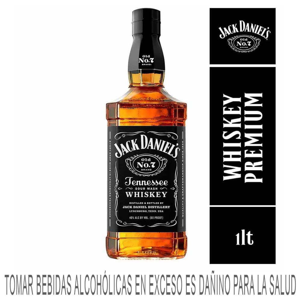 Whisky JACK DANIEL'S Old N'7 Botella 1L