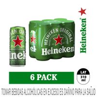 Cerveza HEINEKEN Lata 310ml Paquete 6un