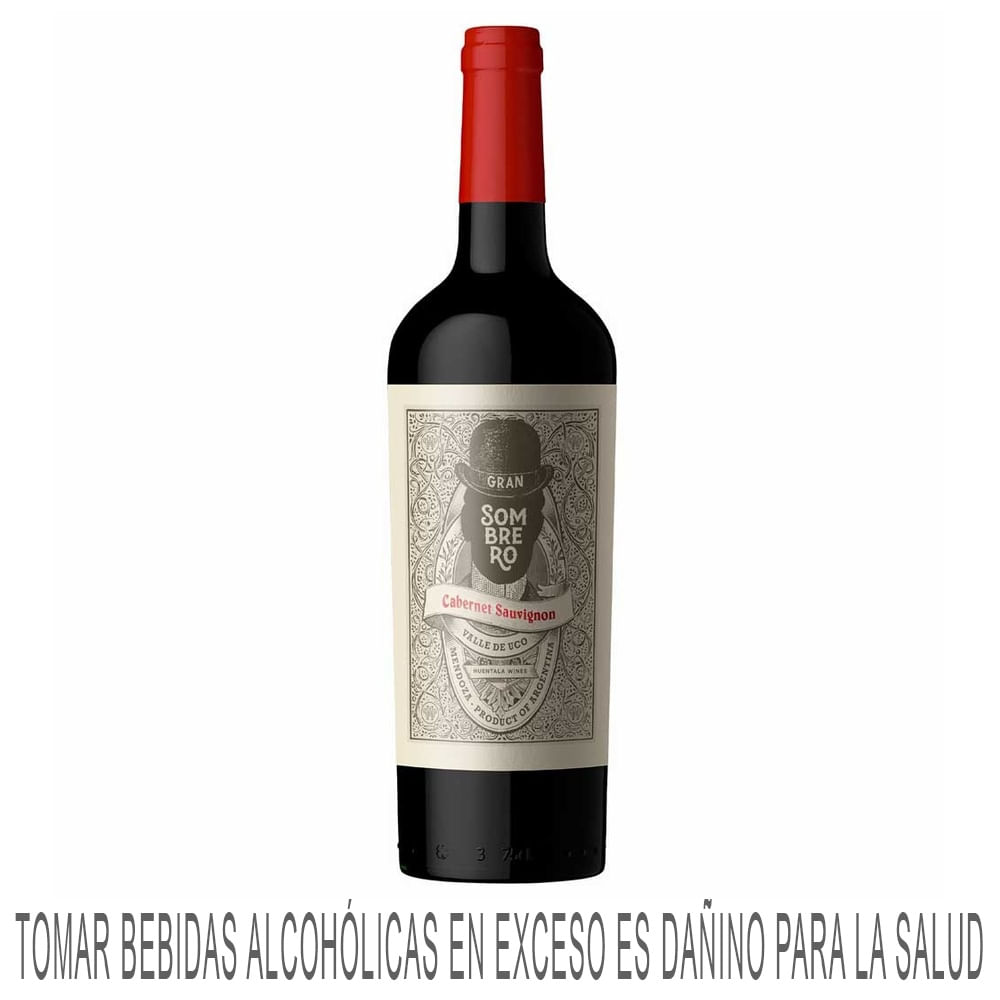 Vino Tinto GRAN SOMBRERO Cabernet Sauvignon Botella 750ml