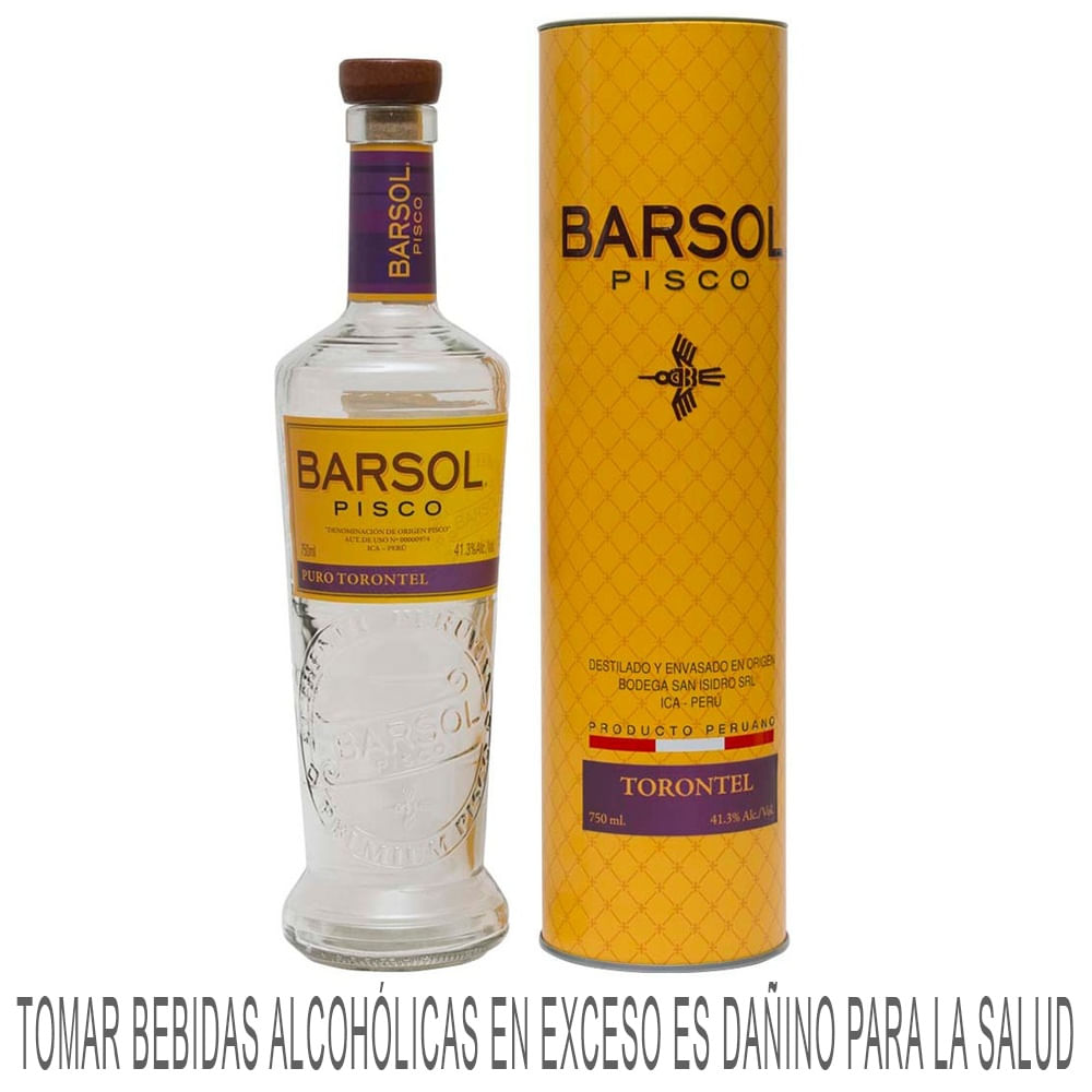 Pisco BARSOL Torontel Botella 750ml