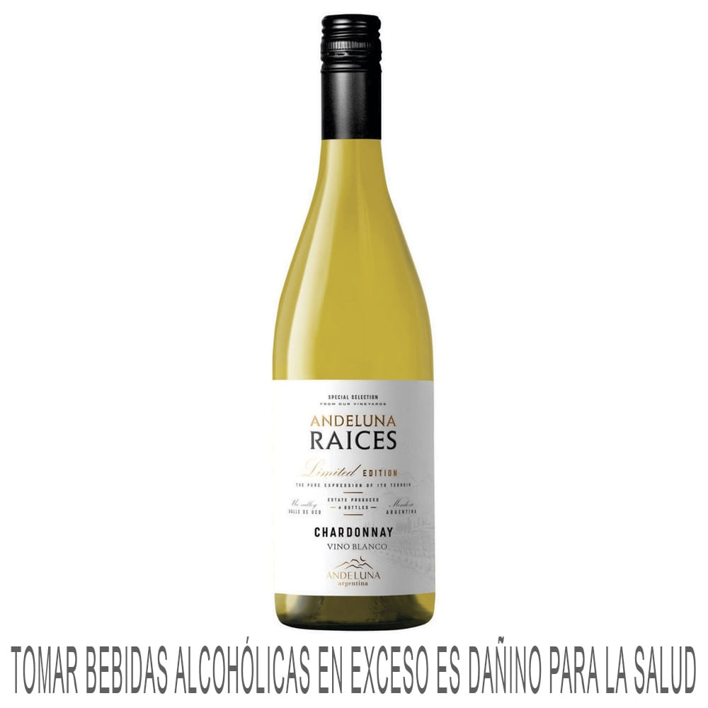 Vino Blanco ANDELUNA Raíces Chardonnay Botella 750ml