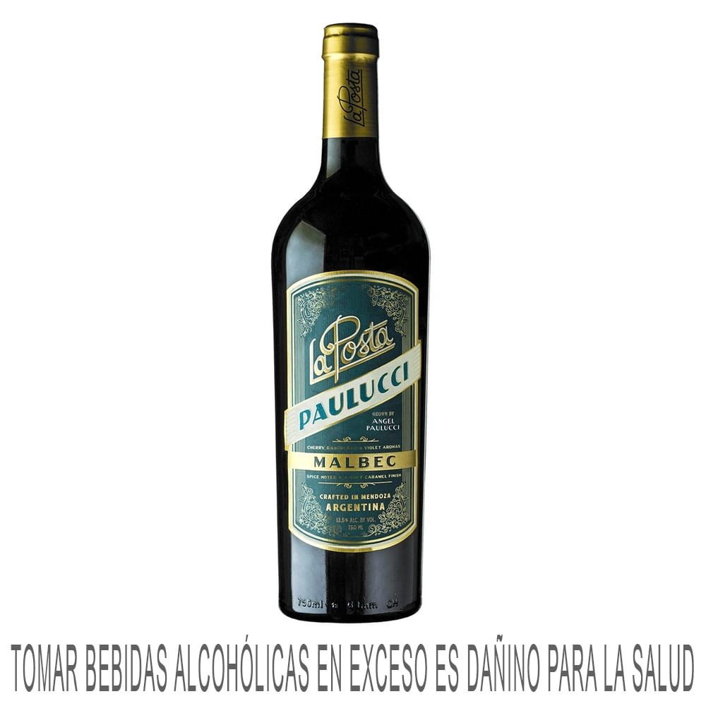 Vino Tinto LA POSTA Paulucci Malbec Botella 750ml