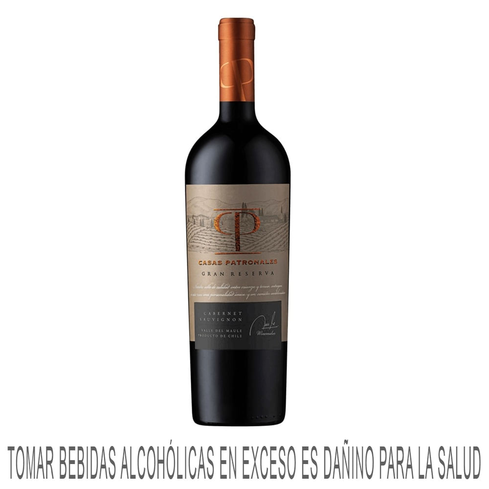 Vino Tinto CASAS PATRONALES Gran Reserva Cabernet Sauvignon Botella 750ml