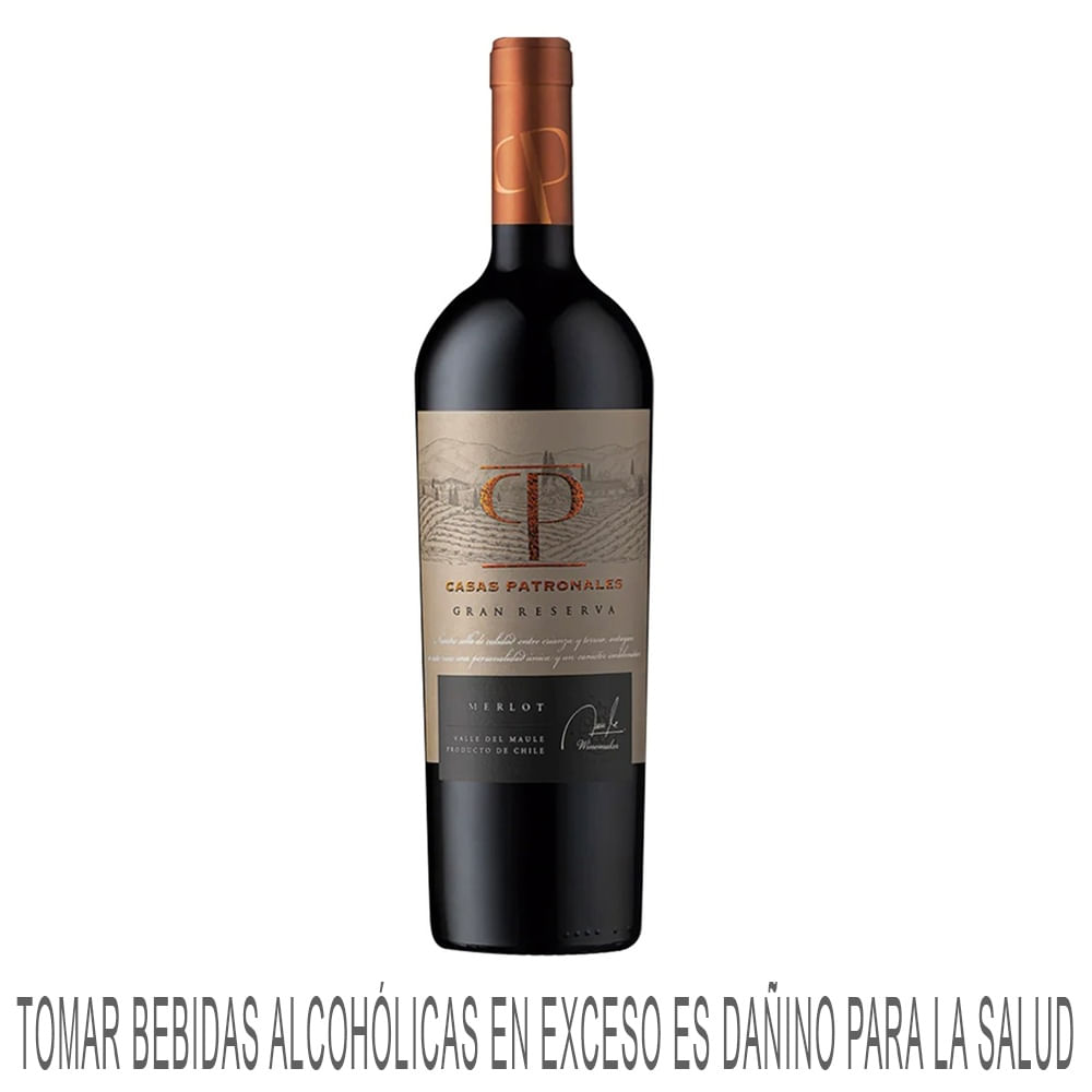 Vino Tinto CASAS PATRONALES Gran Reserva Merlot Sauvignon Botella 750ml
