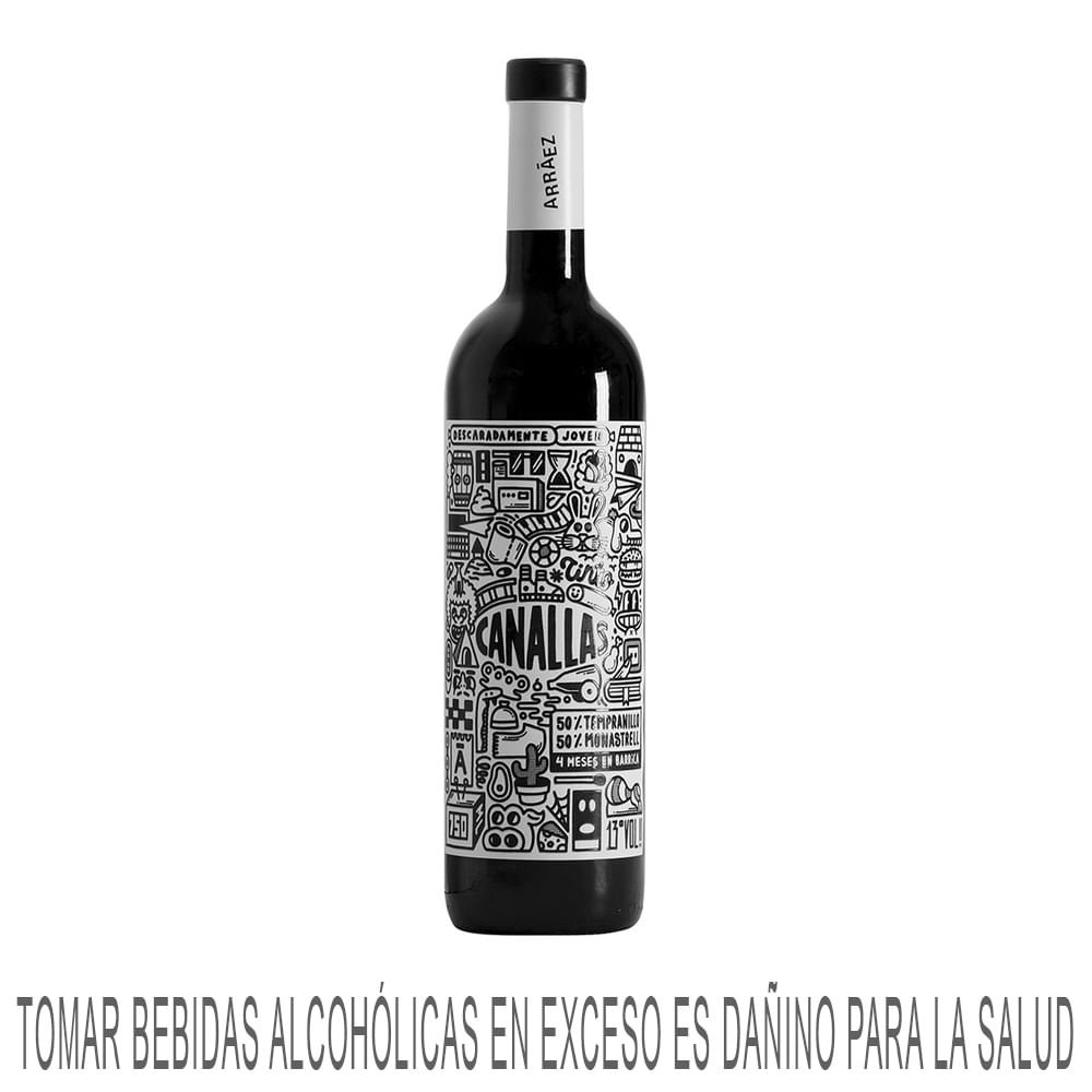 Vino Tinto CANALLAS Blend Botella 750ml