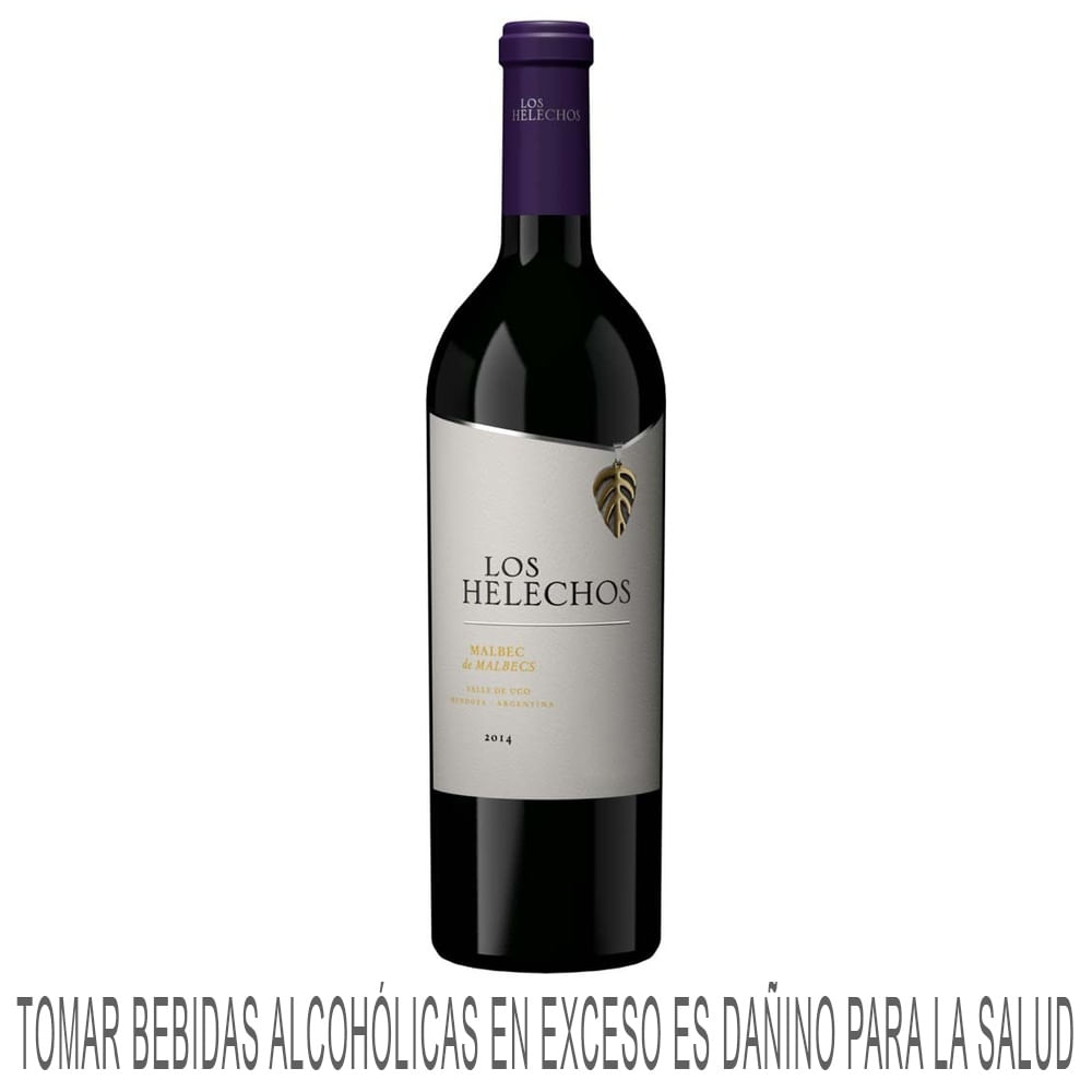 Vino Tinto LOS HELECHOS Malbec de Mlabecs Botella 750ml