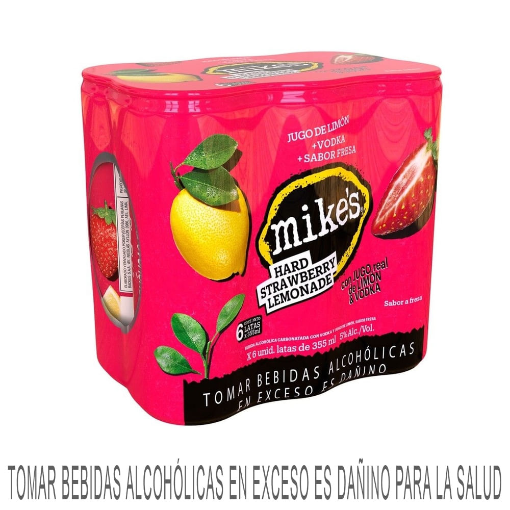 Ready To Drink (RTD) MIKE'S Hard Strawberry Lata 355ml Paquete 6un